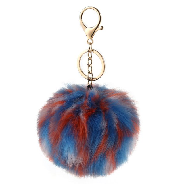 Pom Pom Keyring Faux Fur Decorative Fuzzy Ball Keychain Bag Charm for Women