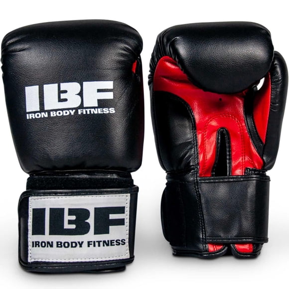 Gants de boxe Iron Body Fitness série Training, 12 oz, rouge/noir