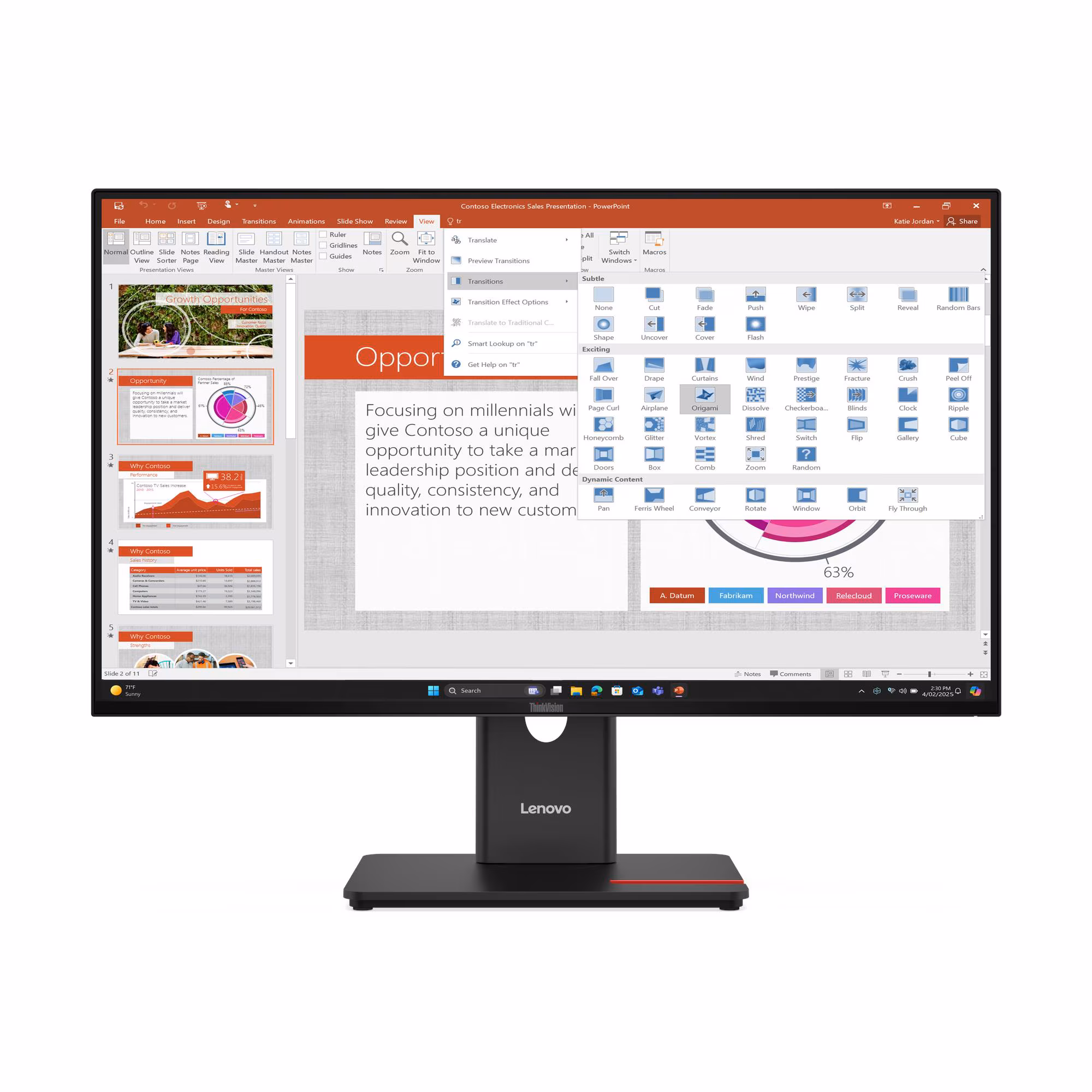 Lenovo ThinkVision T27-40 27", 1920 x 1080, Noir Éclipse, 64A5MAT6UZ