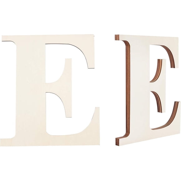 Unfinished Wooden Letters E 12" Wooden Letters E Unfinished Natural Decorative Craft for Paint Freely DIY Craft Store Signs Wall Decor Yard Embellishment
