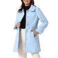 thumbnail image 1 of INSPIRE CHIC Manteaux pour Femmes Col Peter Pan Boutonnage Simple devant à Boutons Manteaux d'Hiver TP Bleu Pâle, 1 of 6