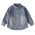thumbnail image 2 of EGNMCR Veste en Denim à Col à Revers à Manches Longues pour Enfants Haut Décontracté Élégant pour Garçons Veste en Denim à Capuche à Manches Longues pour Enfants Haut en Polyester, 2 of 6