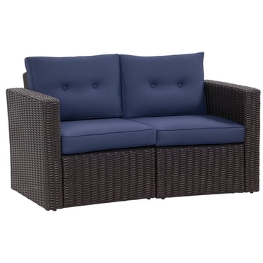 Outsunny Ensemble de Mobilier de Patio 2 Pcs pour Balcon, Jardin, Pelouse, Bleu Foncé