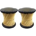 thumbnail image 1 of Natural Geo Tabouret d'Appoint en Moray (Ensemble de 2) - Similicuir Noir, 1 of 1