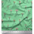 thumbnail image 1 of Soimoi Green Modal Satin Fabric Stand & Camera Fashion Fabric Prints By Yard 42 Inch Wide, 1 of 3