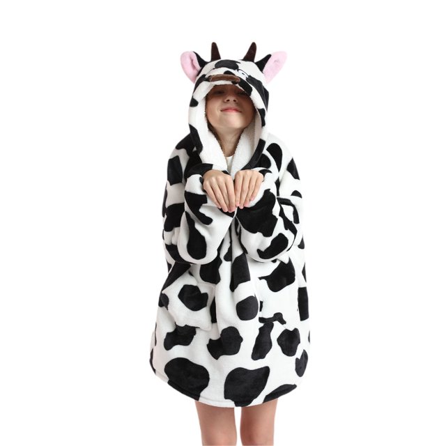 Faithtur Universal Warm Hooded Sweater Fashion Printing Mink Wool Home Clothes