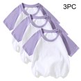 thumbnail image 2 of MeetoTime 3PC Kids Cotton Breathable Short Sleeve Basic Tees Solid Color Round Neck T-shirt for Boys Girls, 2 of 5