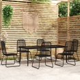 thumbnail image 1 of vidaXL 7 Piece Garden Dining Set Black, 1 of 4