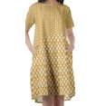thumbnail image 3 of Moomaya Short Sleeve Dresses Plus Size Women Scoop Neck Mini Tunic Dresss, 3 of 4