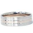 thumbnail image 1 of Mens Two Tone Brushed Wedding Band 14K White & Yellow Gold, 1 of 3