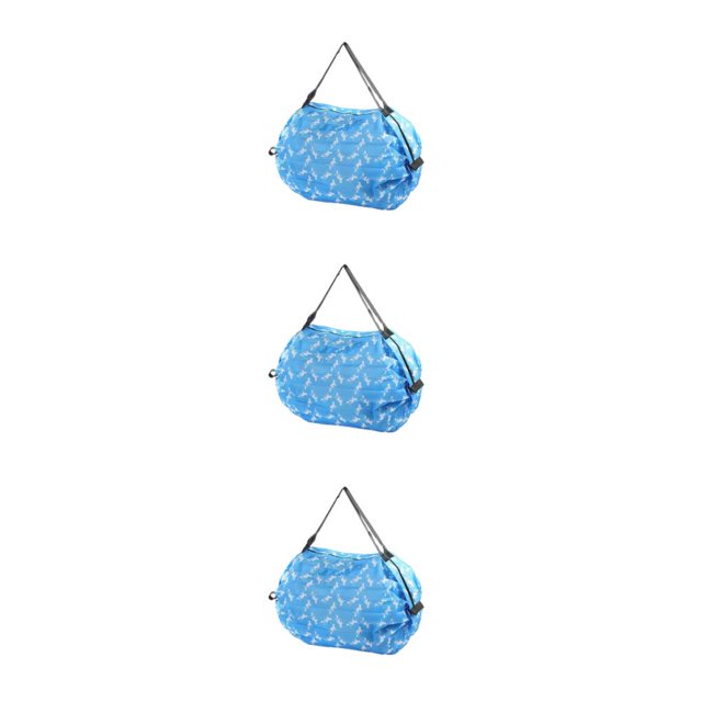 kurtrusly Sac de Rangement Réutilisable Pliable Écologique et Polyvalent Sac de Courses Imperméable en Polyester pour Voyage Sac de Plage Sac à Main Chiot Bleu 3Set