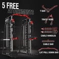 thumbnail image 4 of Smith Machine Home Gym, 2200 lbs Power Rack Cage with Cable Crossover, Smith Cage with 800LB Capacity Adjustable Weight Bench, Total Body Strength Training Cage, 4 of 6