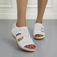 thumbnail image 4 of LSLJS Women's Retro Casual Lightweight Breathable Fish Mouth Open Toe Round Toe Beach Roman Sandals, 4 of 4