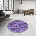 thumbnail image 4 of Ahgly Company Machine Washable Indoor Round Transitional Purple Mimosa Purple Area Rugs, 6' Round, 4 of 7