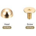 thumbnail image 3 of Unique Bargains 8x5mm Screw Back Rivets Solid Round Head Leather Studs Gold Tone 10 Pack, 3 of 5