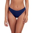 thumbnail image 4 of Ocean Blues Women's High Leg Bikini Bottom Mid Rise Swim Bottom Cheeky Navy Blue Bathing Suit Bottom, Size XL, 4 of 7