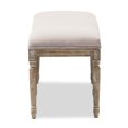 thumbnail image 3 of Baxton Studio Banc Clairette en Beige et Marron, 3 of 6