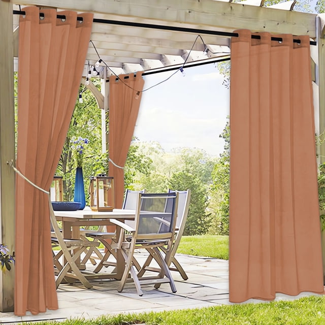 Aufmer 3 Pcs Waterproof Outdoor Window Screen Curtain, Transparent Polyester Shade for Terrace/Pavilion, 83.85x51.96in with Metal Hanging System
