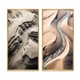 thumbnail image 2 of Designart "Desert Oasis Rivers among Eternal Dunes I" Desert Framed Wall Art Set Of 2 - Global White Framed Canvas Set For Living Room Decor, 2 of 6