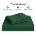 thumbnail image 2 of Bare Home Premium 1800 Collection 4-Piece Bed Sheet Set, Split Head Flex King, Forest Green, 2 of 10