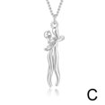 thumbnail image 1 of White+rose TWO-COLOR HUG NECKLACE CHARACTER LADIES FASHION CLAVICLE CHAIN GIF N6 L9N5, 1 of 9
