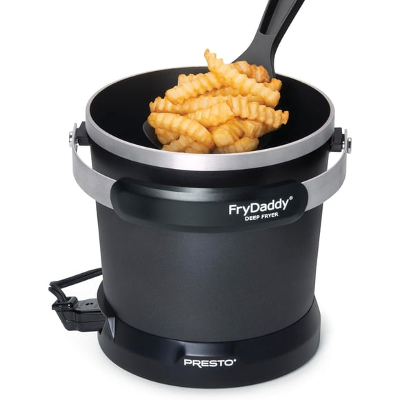 Presto Friteuse Électrique FryDaddy, Antiadhésive en Céramique, Capacité de 4 Tasses d'Huile, Noire