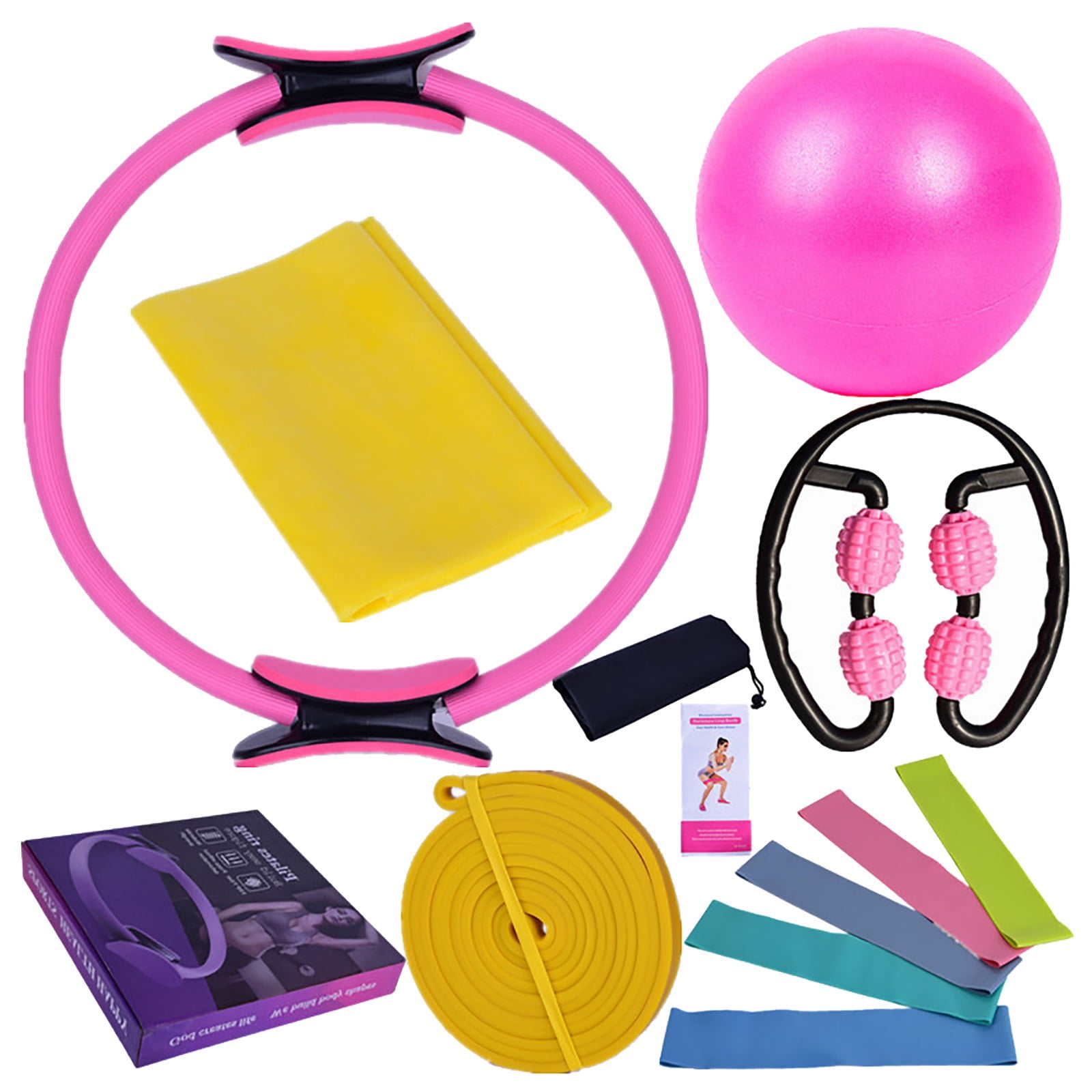 Hearth & Gear Yoga Sets For Women At Home Ring Booty Bands For Working Out Glutes Yoga Figure Resistance Band Yoga Bands For Stretching Yoga Mat And Wall Mount Restorative Yoga Props Yoga Mat Carrying