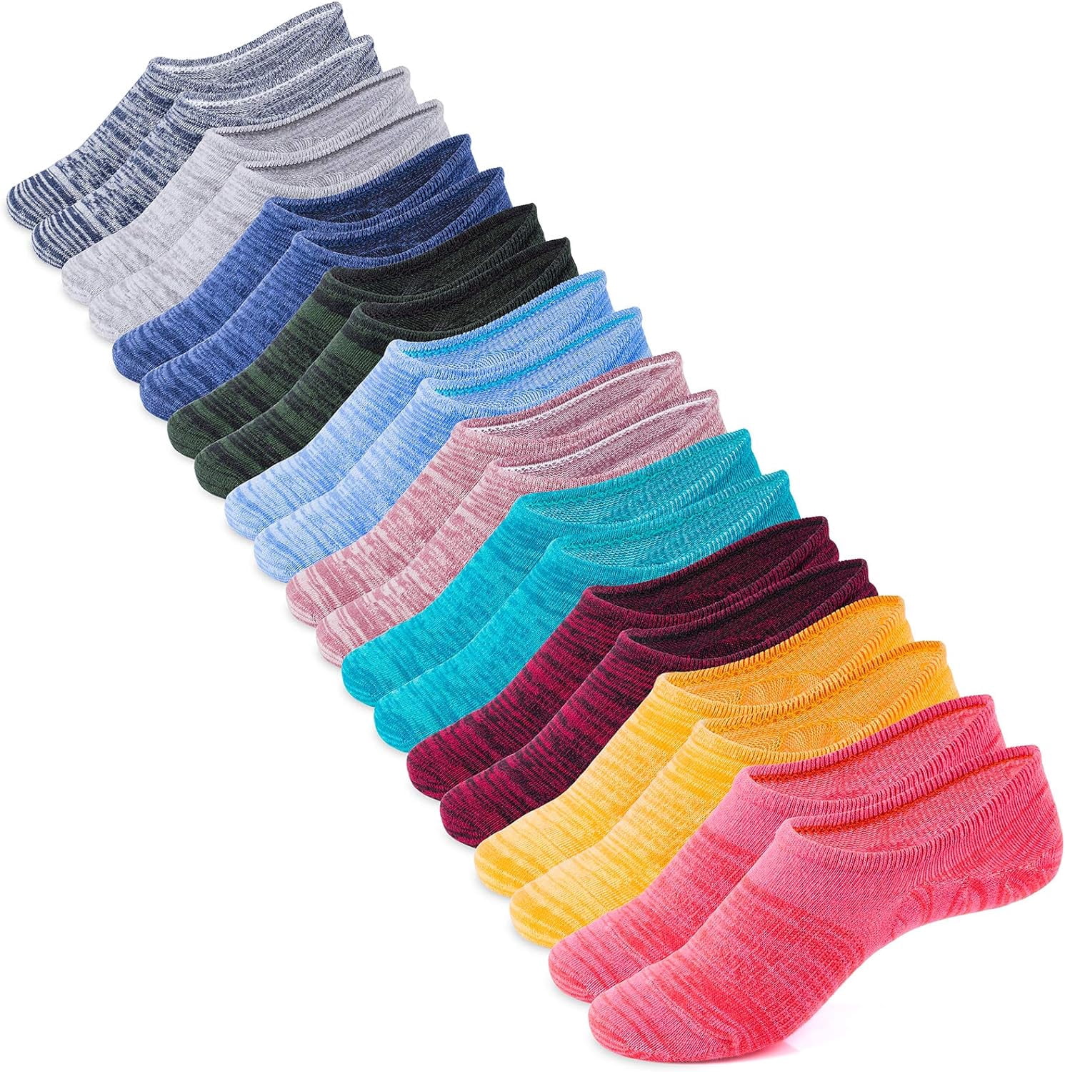 No Show Socks Women 10 Pairs Low Cut Anti-Slip Athletic Casual Liner Socks, Invisible No Show Socks for Sneakers Running Shoes Size 5-8.5