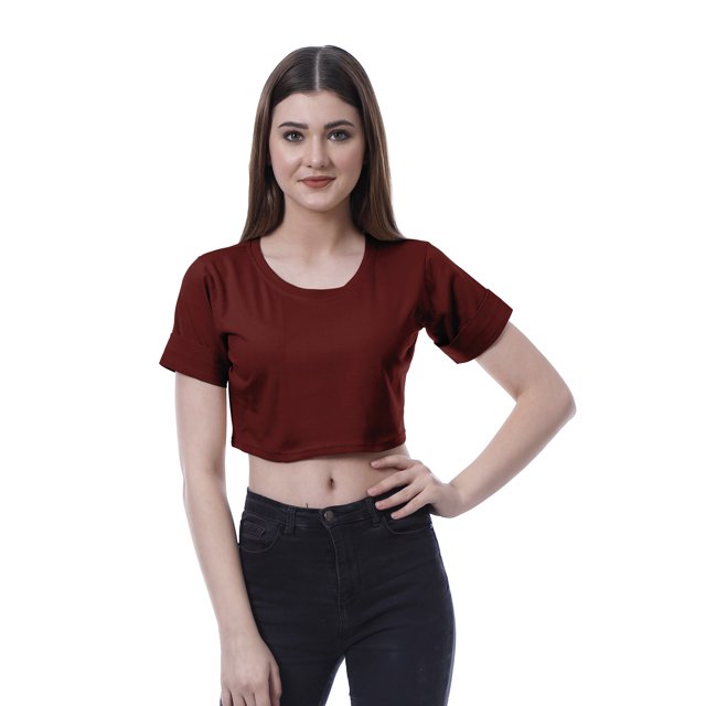 Moomaya T-shirt Court à Col Rond pour Femmes, Manches Courtes, Été, Coupe Ample