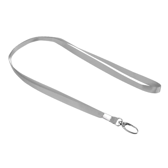 Unique Bargains Polyester Flat Strap Neck Lanyards with Clip Swivel Hook Grey 20 Pack