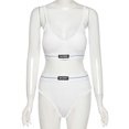 thumbnail image 2 of FOCUSNORM Women's Underwear Set V-neck Backless Camisole + Letter Briefs, 2 of 5