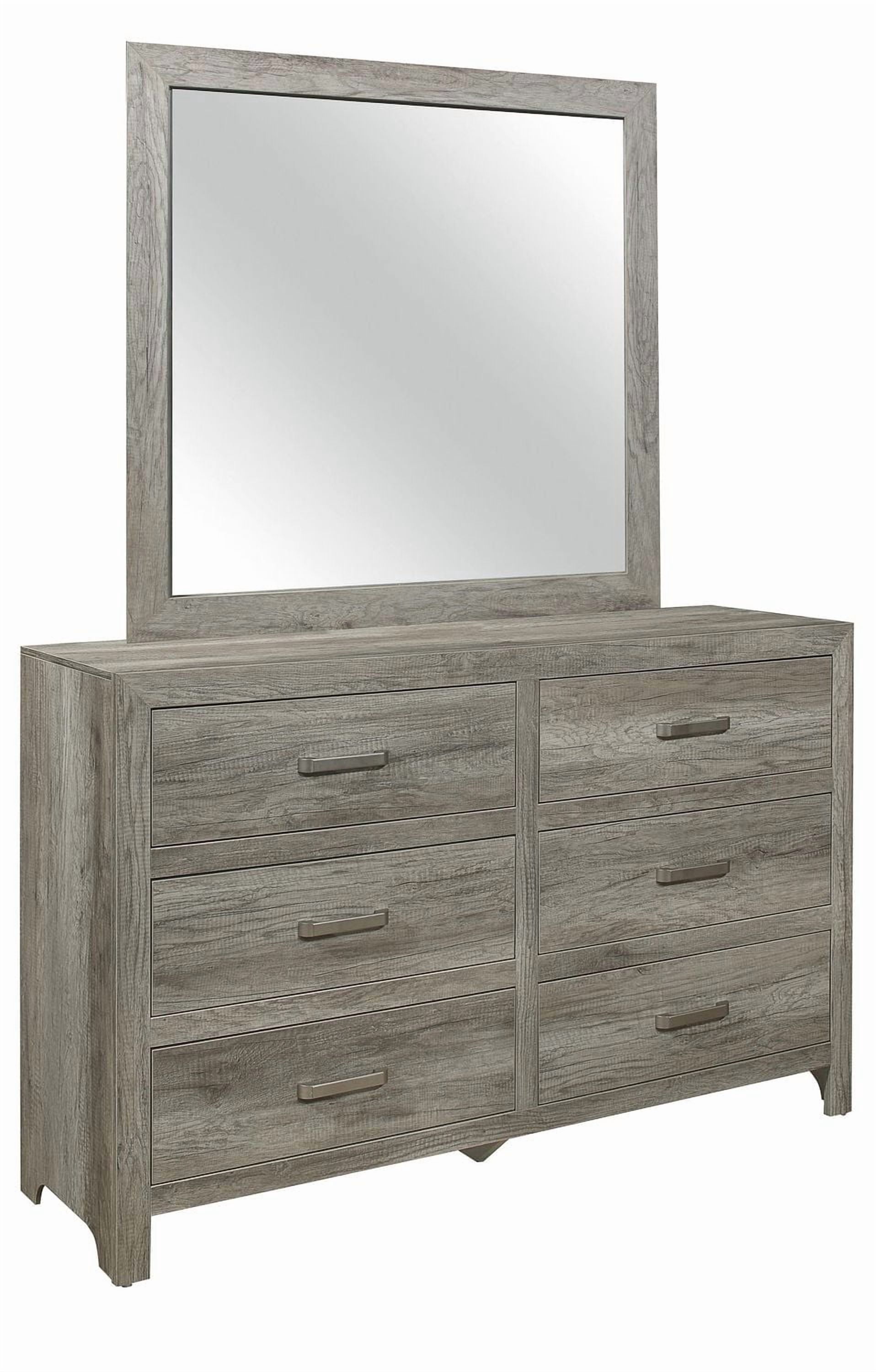 Topline Home Furnishings Weathered Grey Dresser with Mirror
