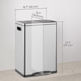thumbnail image 3 of HOMCOM 2 x 20 Liter Garbage Can, Trash Can with Removable Buckets, Silver, 3 of 10