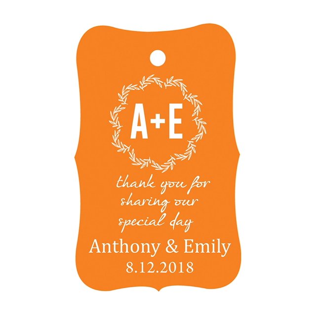100 PCS Thank You for sharing our special day Custom Made Hang Tags Personalized Wedding Favor Gift Paper Tags