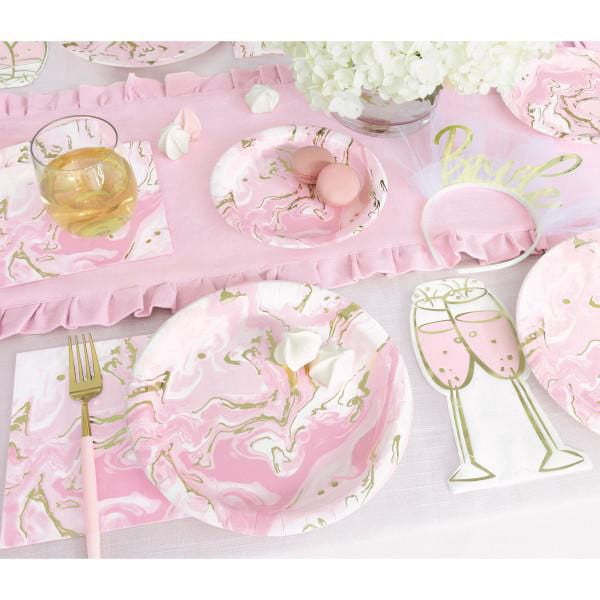 Serviettes de table en marbre rose, 16 ct