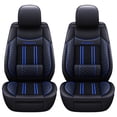 thumbnail image 4 of Maidao Car Seat Covers Leather Full Set for Mazda for Mazda3 2010-Present 5 Seats Waterproof Front Rear Cushion Protector with Pillow and Headrest Black and Blue, 4 of 7