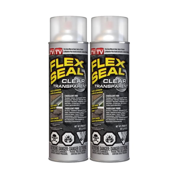 Flex Seal Spray Rubber Sealant Coating,  Clear, 14 oz. (397 g) – 2 PACK