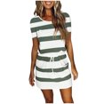 thumbnail image 1 of yoeyez Robe Maxi de Plage Robe Courte d'Été pour Femmes 2024 Robe Mini à Imprimé Rayé Robe Sans Manches Robes T-Shirt Décontractées Robe d'Été Mes Commandes Récentes Passées par Moi, 1 of 4