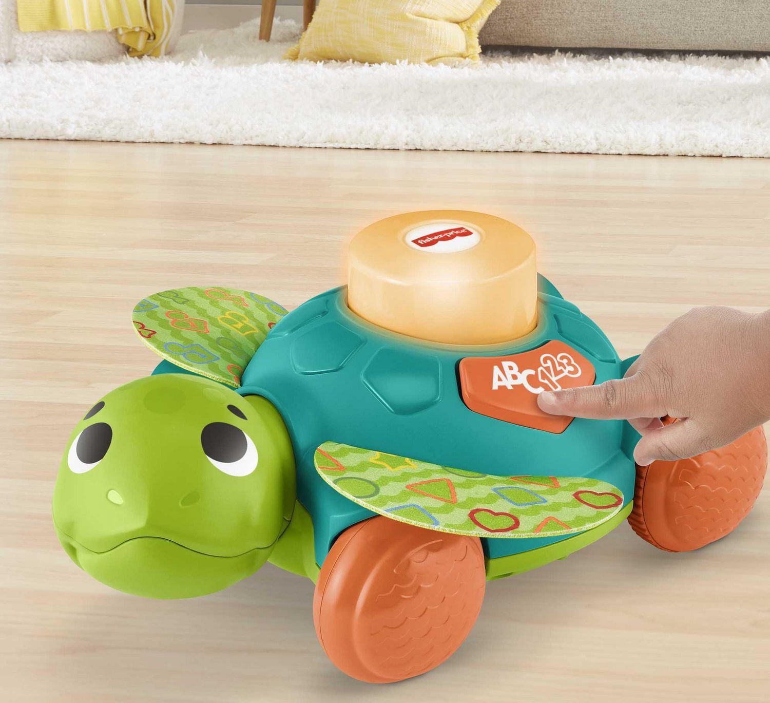 Fisher-Price Linkimals Sit-to-Crawl Sea Turtle Interactive Learning Toy with Rolling Motion for Infants