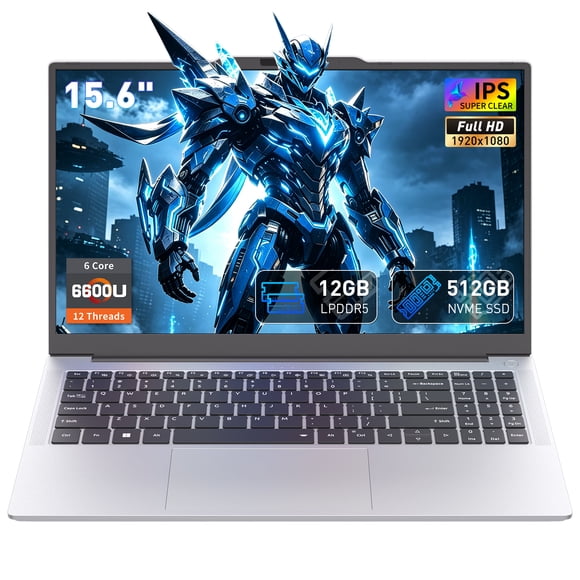 Exsurf 15.6" Business Laptop, Windows 11 Pro, AMD Ryzen 5 6600U, 12GB RAM 512GB SSD, Backlit Keyboard,Face Unlock