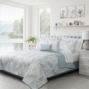 Safdie & Co. Quilt 3PC Set DQ Transitions Dream Blue