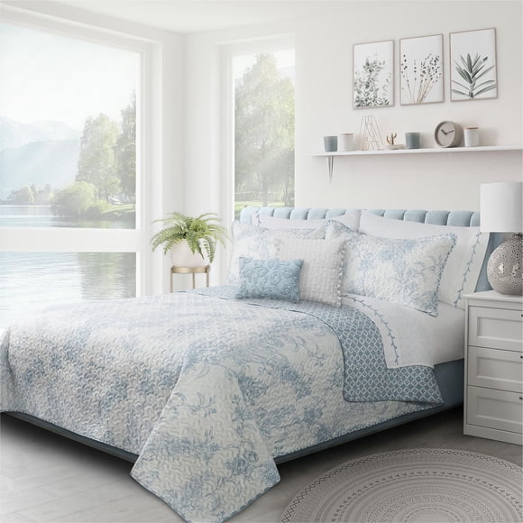 Safdie & Co. Quilt 3PC Set DQ Transitions Dream Blue