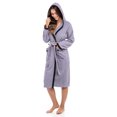 thumbnail image 4 of Women’s Waffle Weave Robe Ladies Hooded Bathrobe 100% Terry Cotton Spa Robes Gray XL, 4 of 8