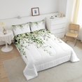 thumbnail image 4 of Erosebridal Cartoon Leaf Comforter Sets Queen Size, Rustic Botanical Comforters & Duvets, Eucalyptus Leaves Decor, Reversible, 4 of 8