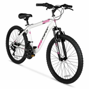 Hyper Bicycles 24” Girl’s Boundary Mountain Bike, White and Pink