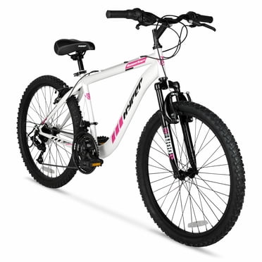 Hyper Bicycles 24” Girl’s Boundary Mountain Bike, White and Pink