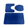 thumbnail image 1 of Clearance 3 Piece Rock Memory Foam Bathroom Mat Set Flannel Embossed Rug Mat Toilet Lid Cover 19 Toilet Mat U Shape, 1 of 4