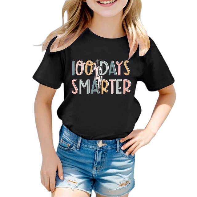 Pyjamas pour Filles Taille 12 Shorts Camisole pour Tout-Petits Mode Décontractée Imprimé Col Rond Manches Courtes T-Shirt Haut