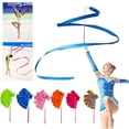 thumbnail image 4 of 2/4m Dance Rainbow Ribbon Rhythmic Gymnastic Streamer Twirling Baton FA P2L2, 4 of 9