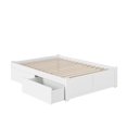 thumbnail image 2 of Concord Lit Plateforme Double en Bois avec Pied de Lit et 2 Tiroirs de Rangement, Blanc, 2 of 8